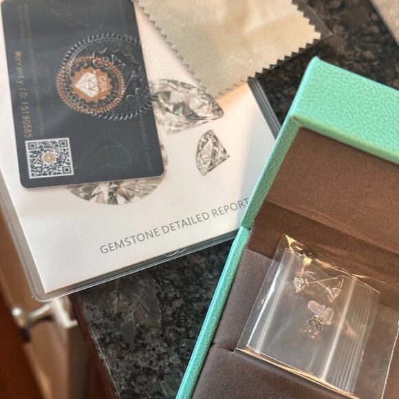 Moissanite 1 CT Round Perfect Stud Earrings Claw Prong 925 Sterling Silver NWT - Picture 10 of 10